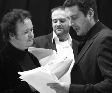 From left: Calum Beaton as Gawain, Mark Kydd as Perceval and James Watson as Breunor in 'King Arthur 08'