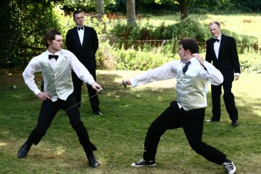 From left: Calum Barbour as Perceval, Paul Comrie as Lancelot, Andrew Hainey as Mordred and Neil Thomas as Gawain