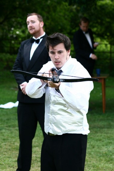 From left: Allan Scott-Douglas as Breunor, Andrew Hainey as Mordred and Pab Roberts as Kay